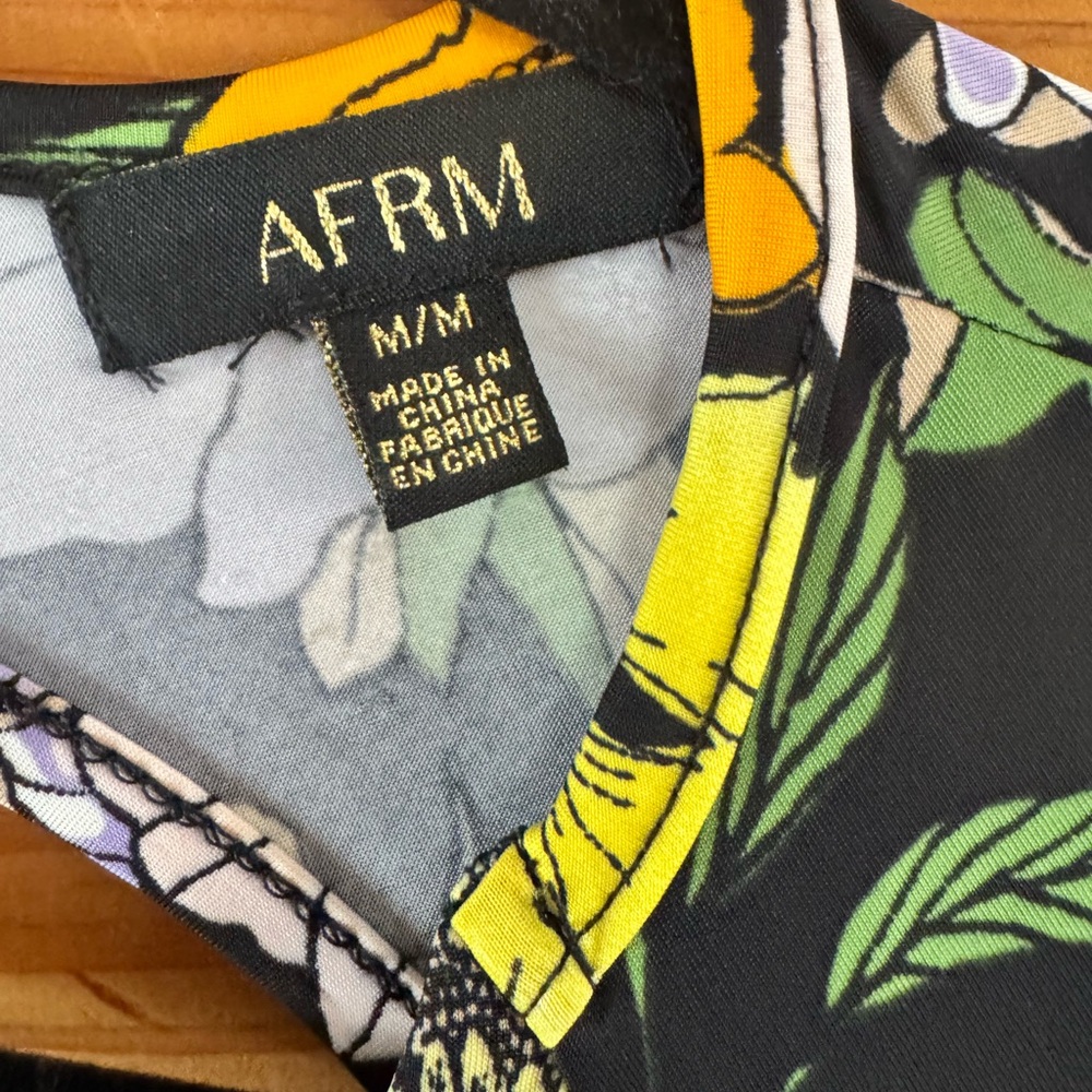 AFRM Black Floral Long Sleeve Dress - Picture 3 of 3